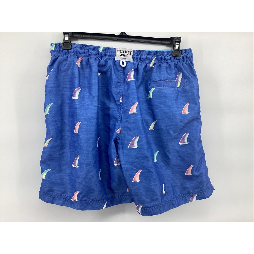 Spicy Tuna Sailboat Swim Trunks Men's X-large Blue Shorts - Picture 2 of 7